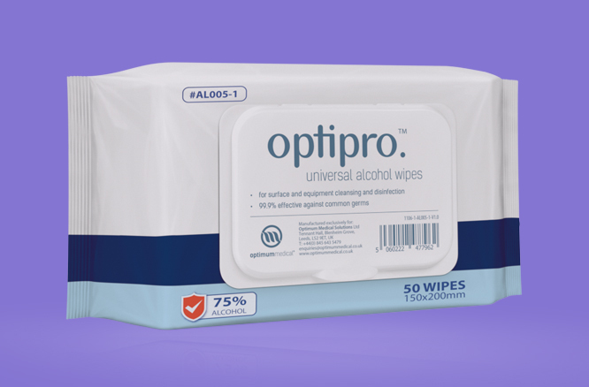 OptiPro Universal Alcohol Wipes - Optimum Medical